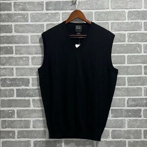 Jos. A. Bank Men's V-Neck Black Sweater Vest size Large NWT